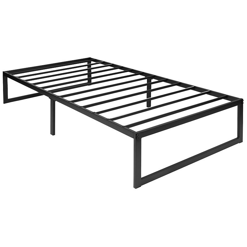 Merrick Lane Varallo 14 Inch Steel Bed Frame With Steel Slat Support For Any Mattress