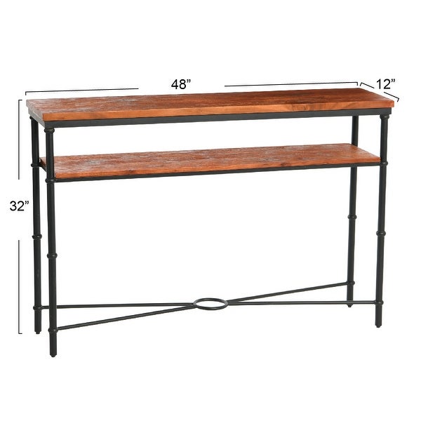 Saratoga Rustic Solid Wood and Iron Console Table