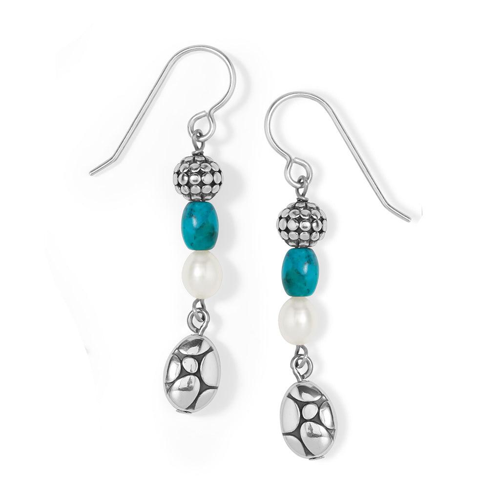 Brighton  Pebble Turquoise Pearl French Wire Earrings