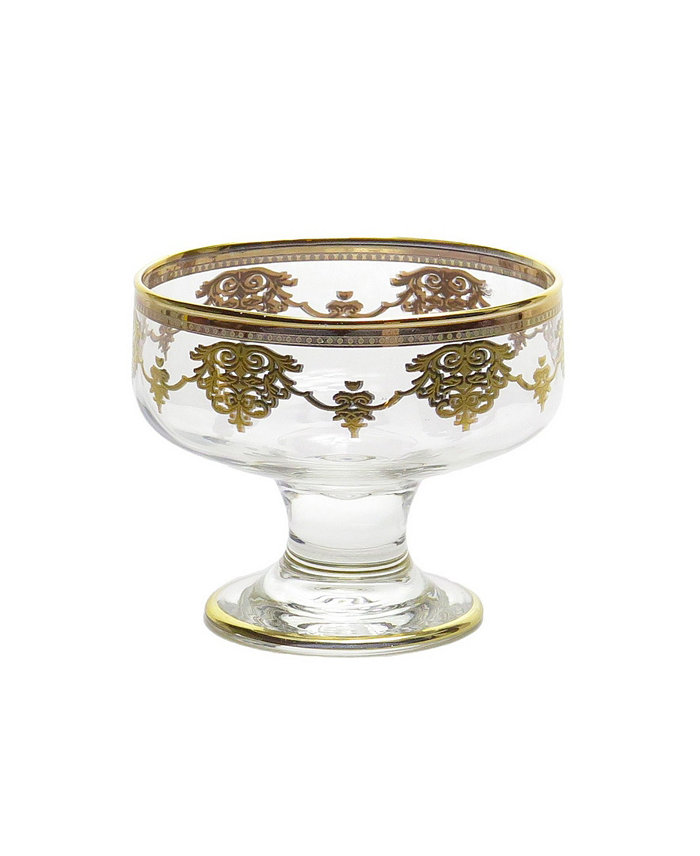 Classic Touch Set of 6 Dessert Cups with Gold-tone Design