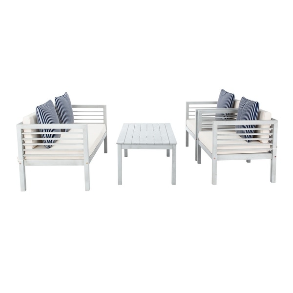 SAFAVIEH Outdoor Living Alda 4piece Set with Accent Pillows