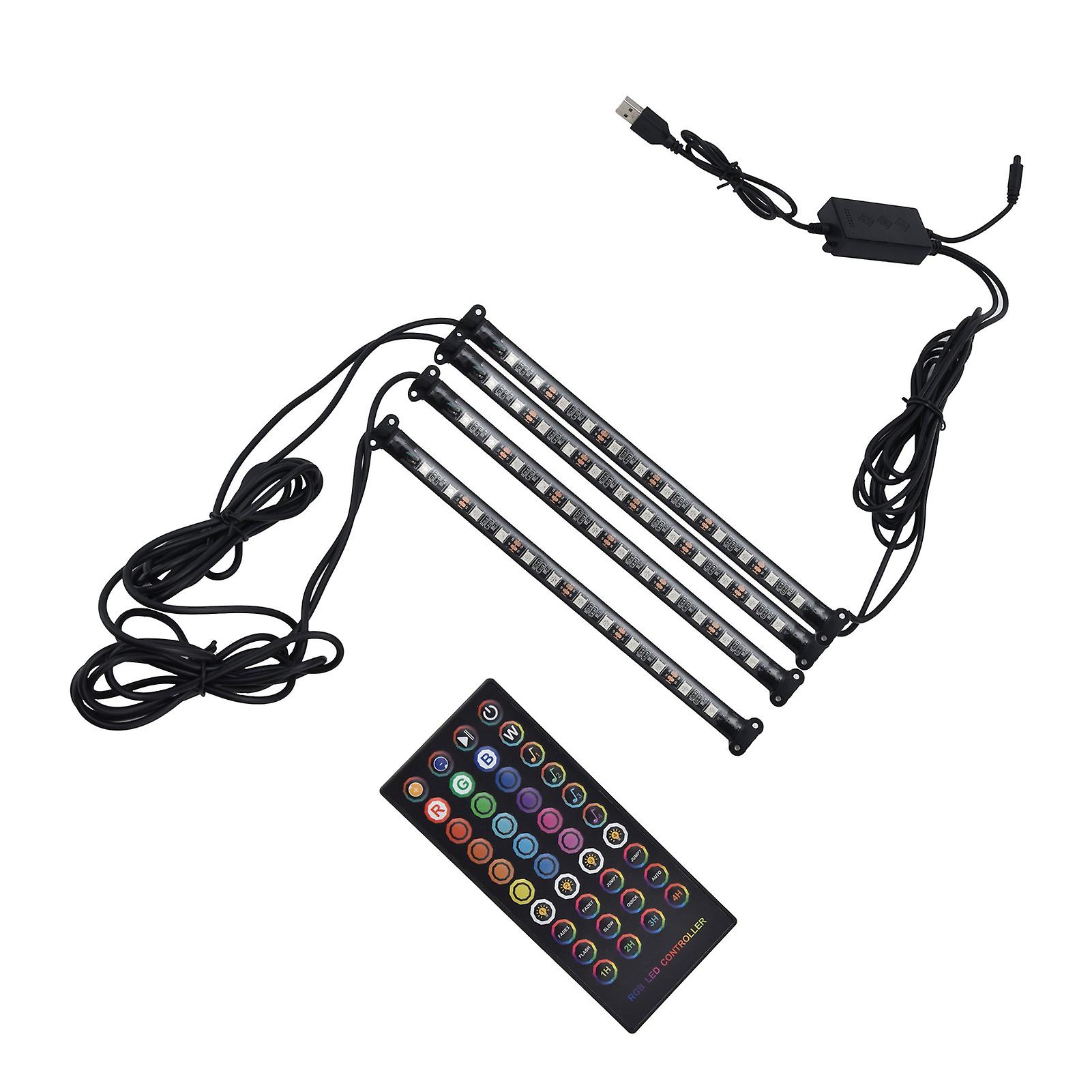 Rgbw Led Car Interior Strip Lights With Music Mode Ambient Lighting Usb Bluetooth App Remote Control