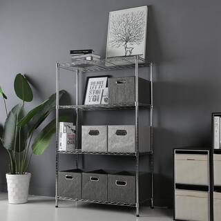 MZG Chrome 4-Tier Steel Shelving (15.7 in. x 33.5 in. x 54.4 in.) 4085138OFH401SG