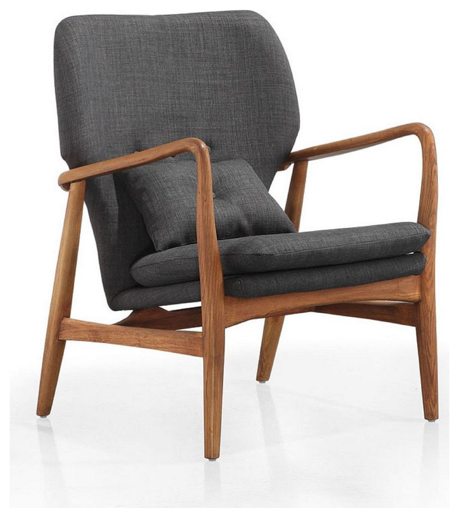 Bradley Accent Chair in Charcoal and Walnut (Set of 2)   Midcentury   Armchairs And Accent Chairs   by Morning Design Group  Inc  Houzz