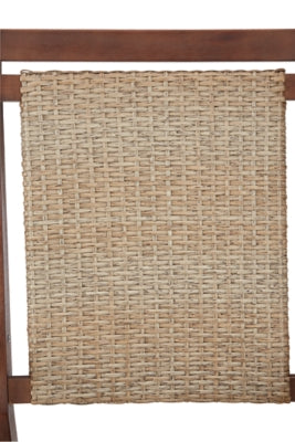 Signature Design by Ashley Outdoor Emani Eucalyptus Wicker Rocking Chair, Brown