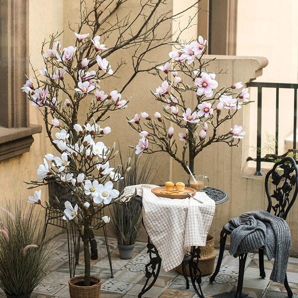 RusticReach Artificial Pink Magnolia Tree