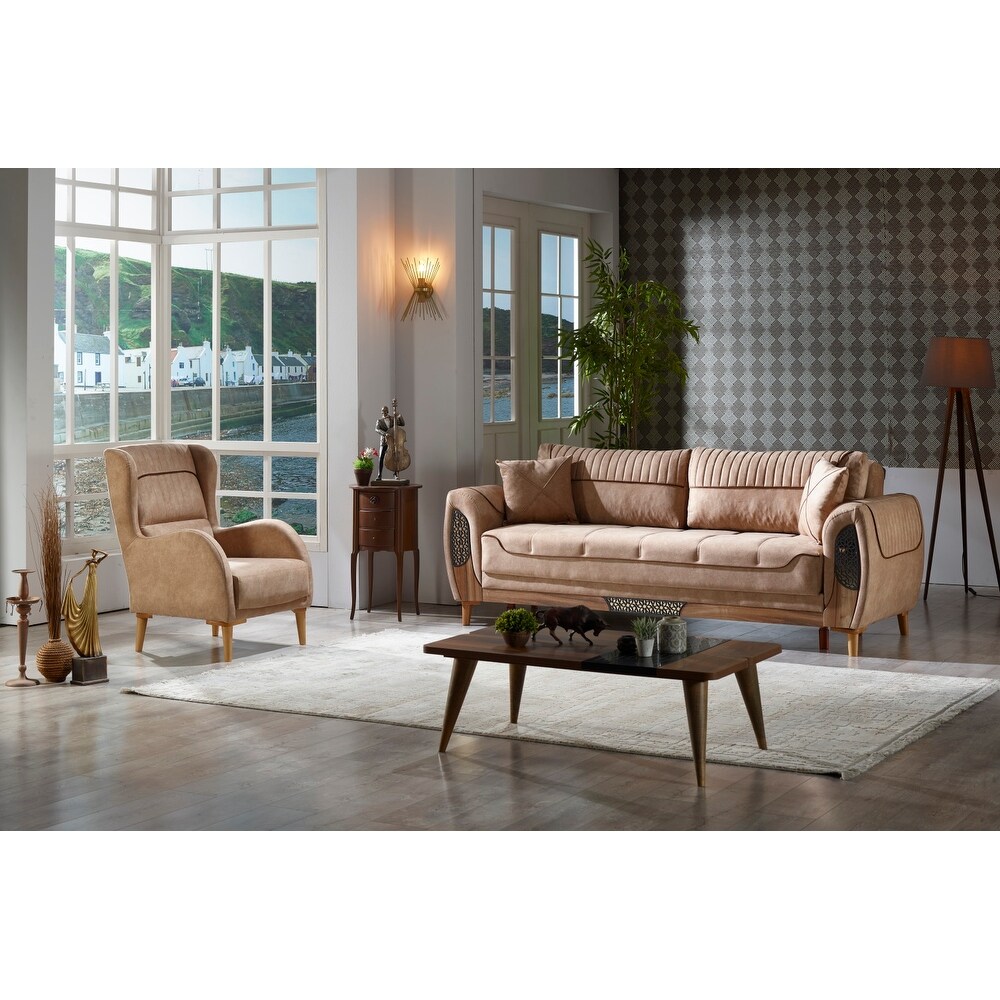 Milo 1 Sofa And 1 Chair Living Room Set