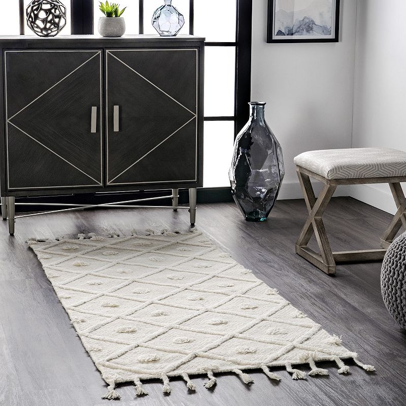 nuLOOM Trellis Tassel Jinny Wool Blend Rug