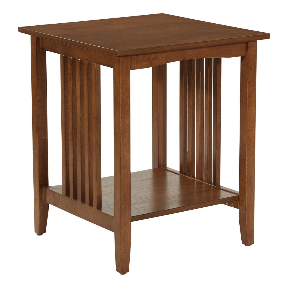 Porch   Den Clifton Mission Medium Oak Wood Finish Side Table