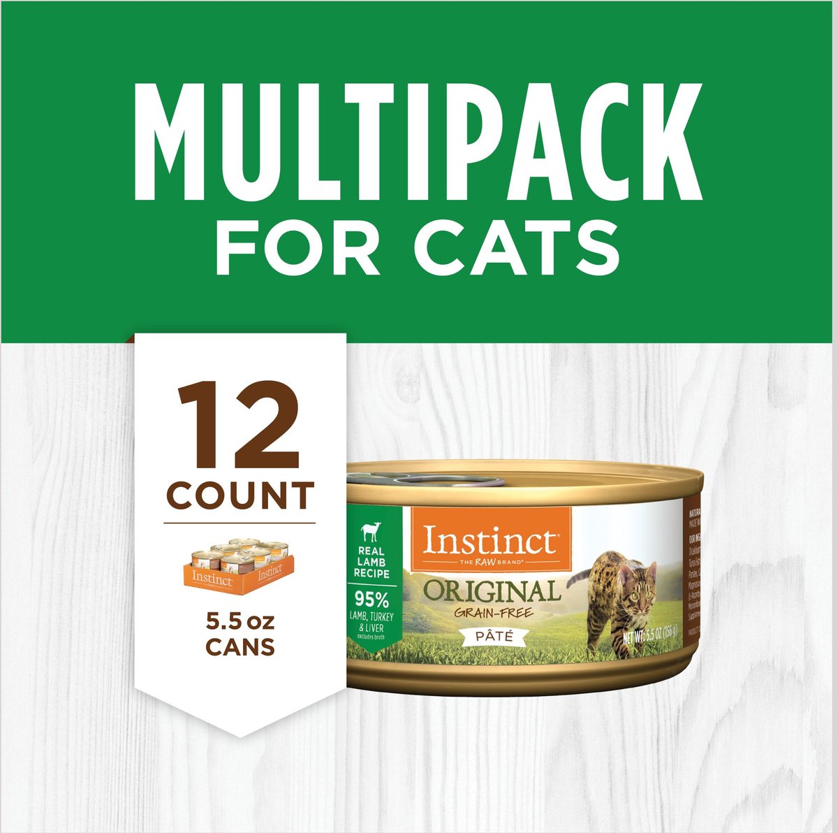 Instinct Original Grain-Free Pate Real Lamb Recipe Canned Cat Food