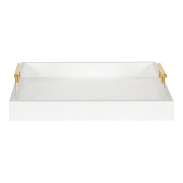 Kate And Laurel Lipton Tray 16x16 White And Gold