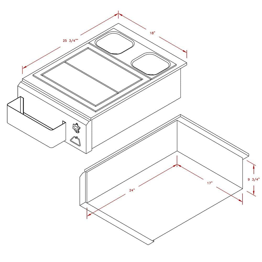 Cal Flame 18 in. Built-In Stainless Steel Cocktail Center for Outdoor Grill Island BBQ11842P-18