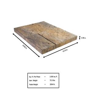 Pavestone Panorama Supra 3-pc 15.75 in. x 15.75 in. x 2.25 in. Eddington Concrete Paver (60 Pcs.  103 Sq. ft.  Pallet) 36878.EDD