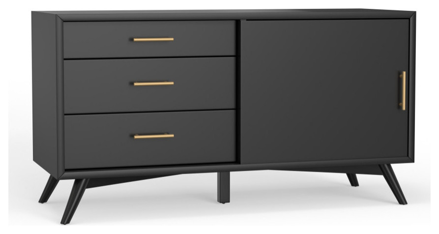 Flynn Small TV Console   Midcentury   Entertainment Centers And Tv Stands   by Alpine Furniture  Inc  Houzz