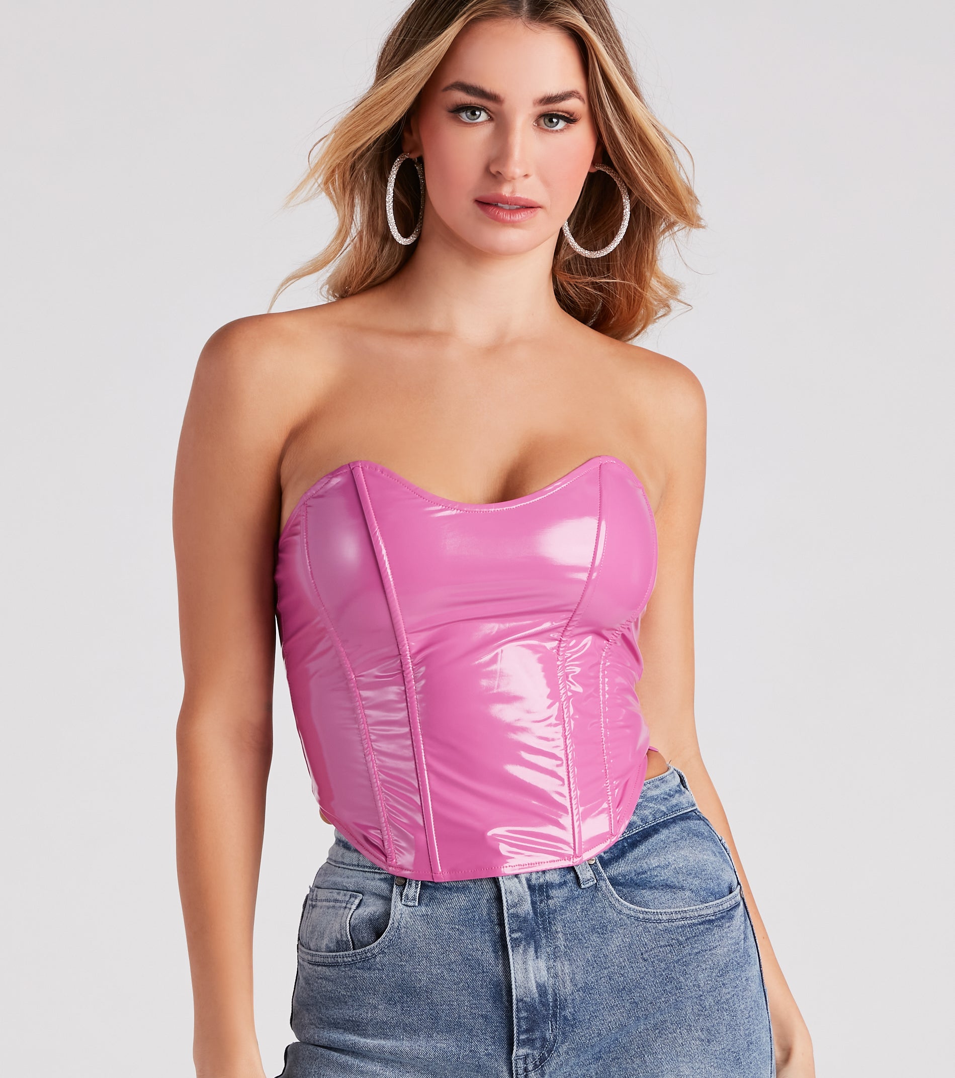 Babe Factor Latex Corset Crop Top