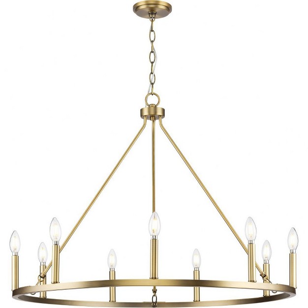 Progress Lighting Gilliam 9 light Chandelier Vintage Brass Steel Classic Form Ambient Illumination