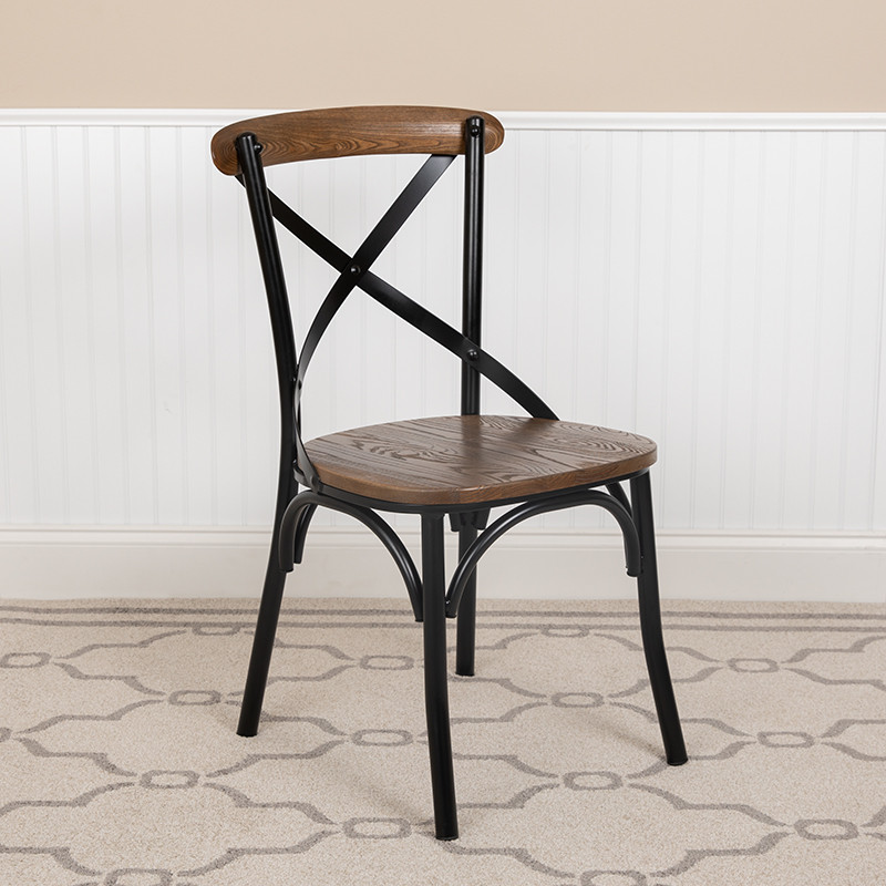 Black X Back Dining Chair   Industrial   Dining Chairs   by Homesquare  Houzz