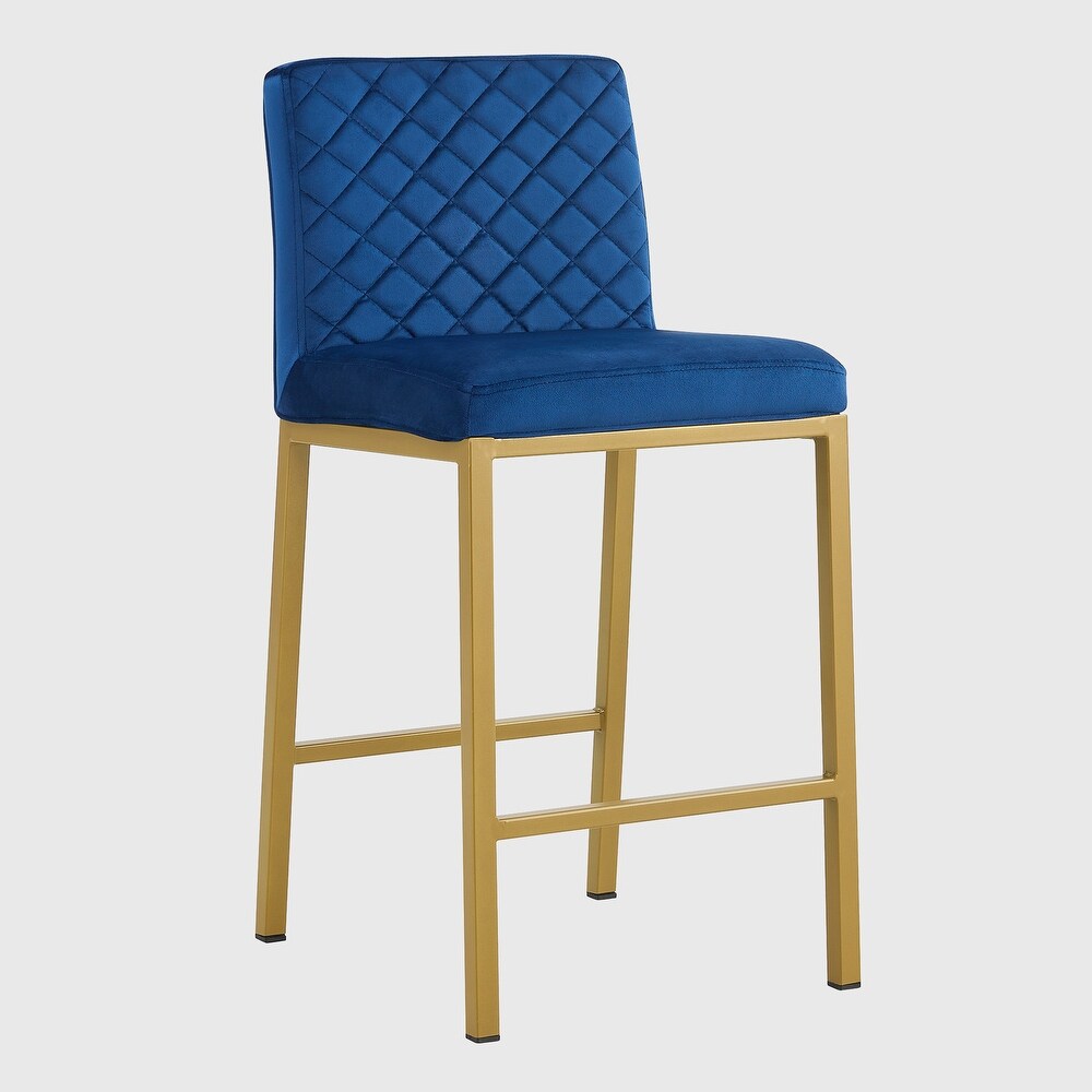 Metal Legs Velvet Bar Chair (Set of 2)