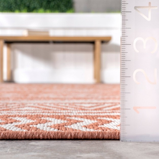 Nuloom Abbey Tribal Striped Indoor outdoor Area Rug Pink