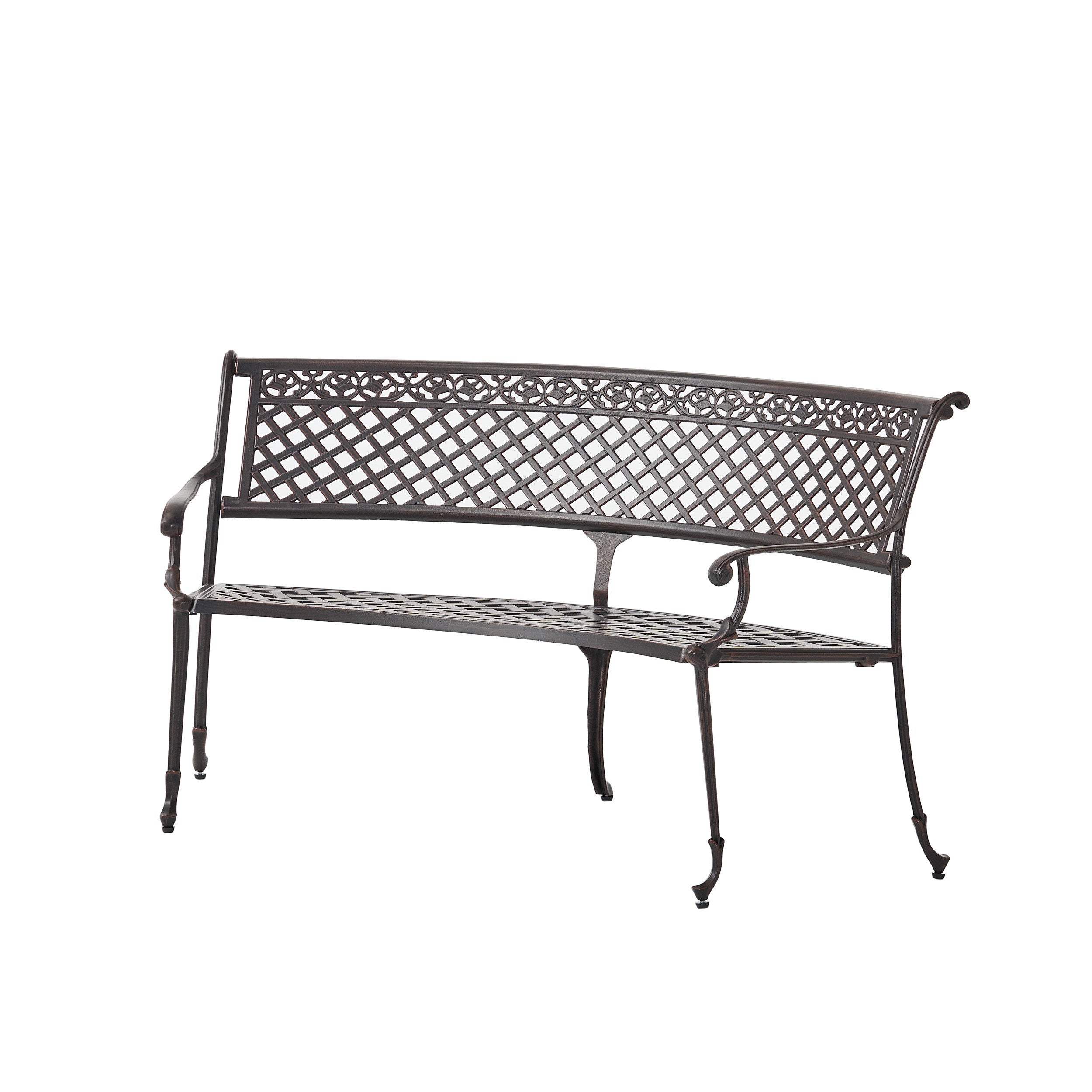 Bainbridge Outdoor Antique Copper Cast Aluminum Bench