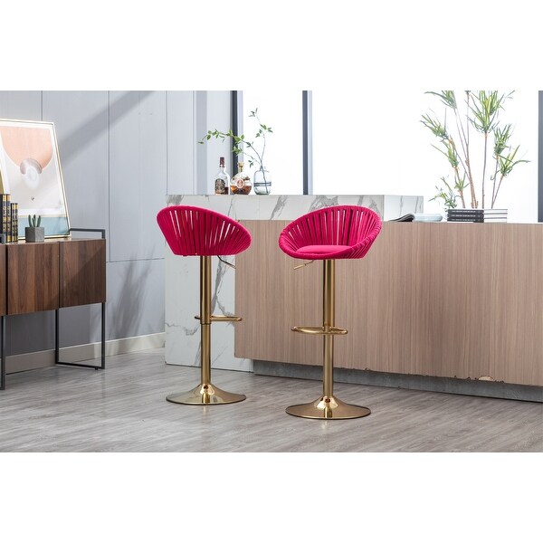 Kitchen Bar Chairs Velvet Bar Stools Set of 2 Barstools - 19.69 *18.11 *38.58