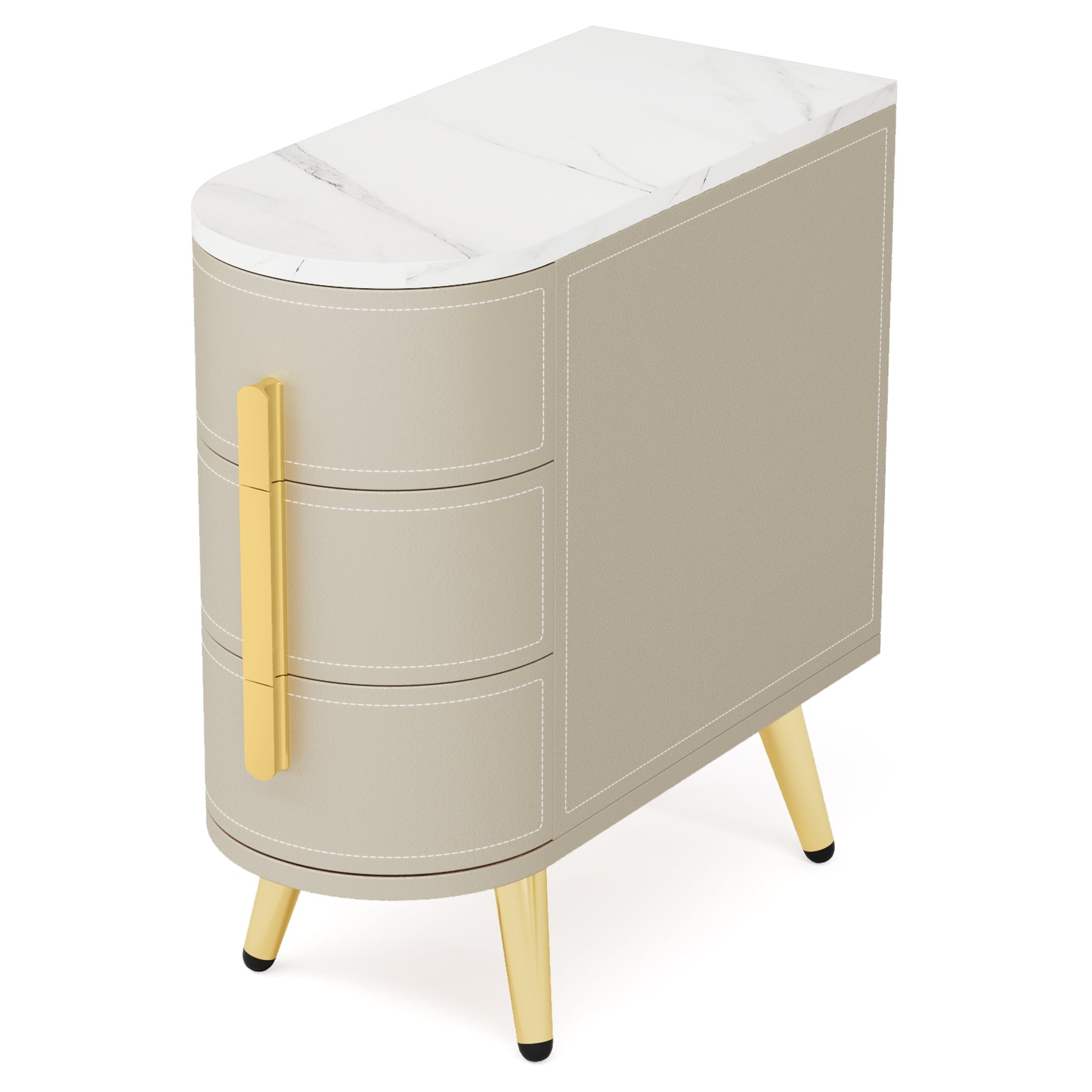 3-Drawer End Table, Modern Side Table Bedside Table Nightstands