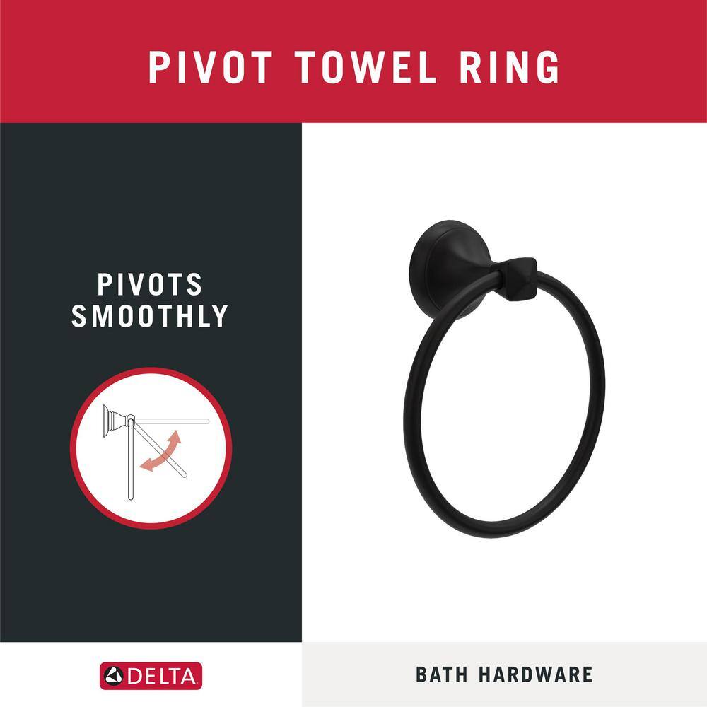 Delta Esato Wall Mount Towel Ring in Matte Black ESA46-MB