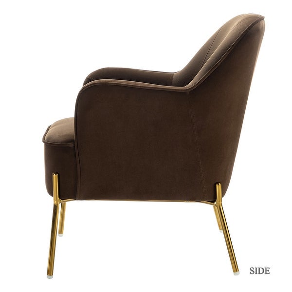 Nora Modern Velvet Accent Chair with Golden Metal Legs Set of 2 by HULALA HOME