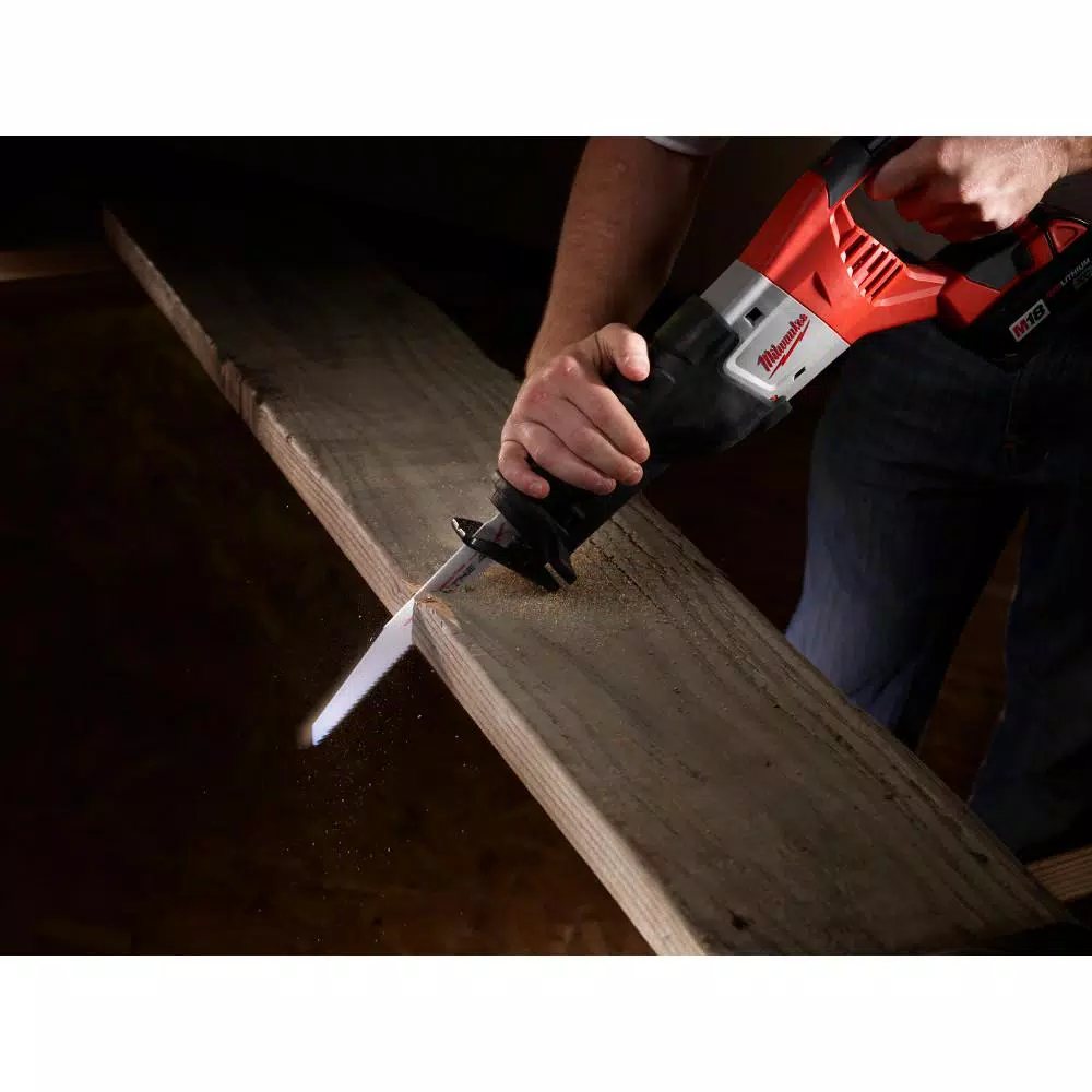 Milwaukee 12 in. 5 Teeth per in. AX Nail Embedded Wood Cutting SAWZALL Reciprocating Saw Blades (6 Pack) and#8211; XDC Depot