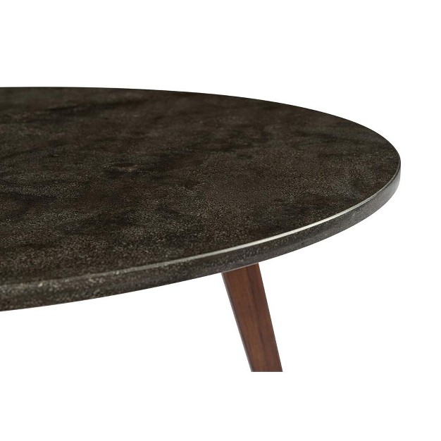 Round Italian Black Marble Coffee Table