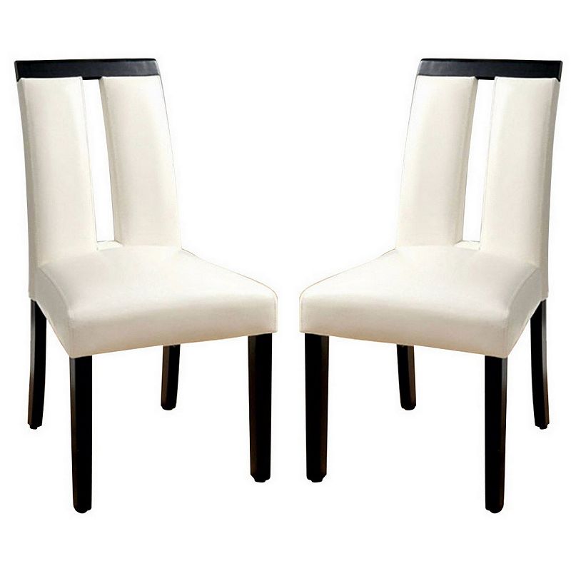 Luminar Contemporary Side Chair Withwhite Cal. Foam， Black Finish， Set of 2