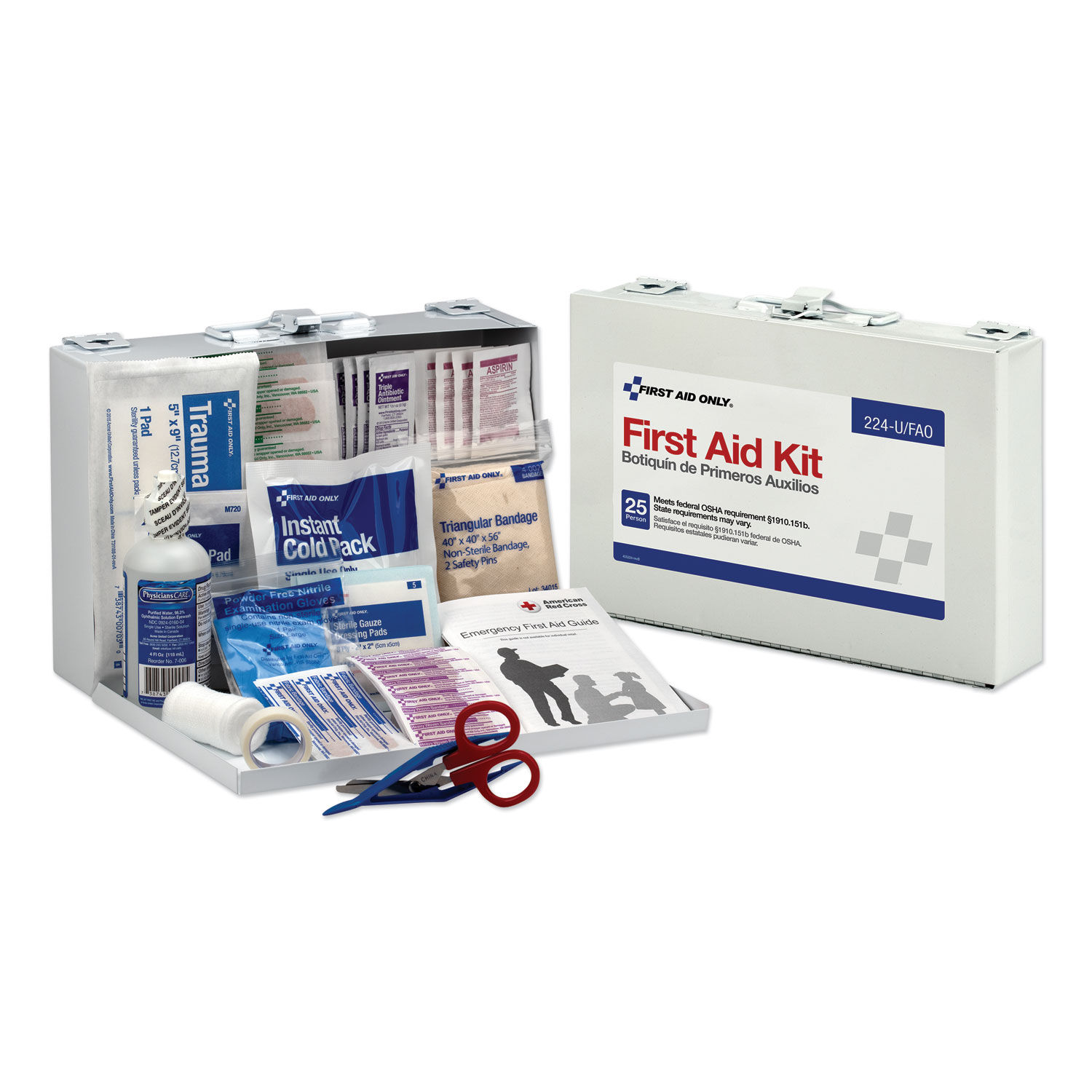 First Aid Kit for 25 People by First Aid Onlyandtrade; FAO224U