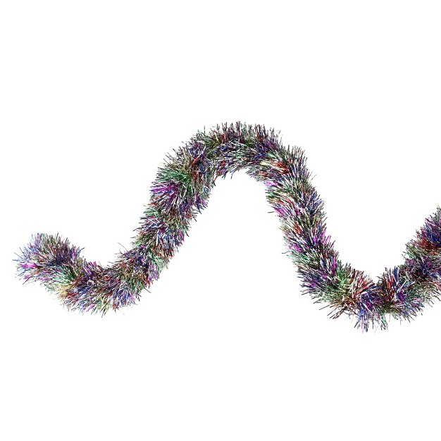 Unlit Shiny Rainbow Foil Tinsel Christmas Garland