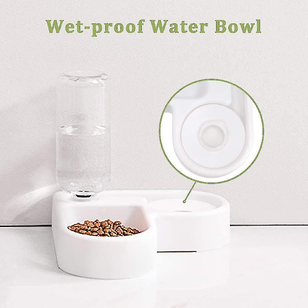 2 In 1 Anti-overflow Water Feeder Automatic Pet Fountain， Waterer And Feeder Dispenser For Cat/dog D