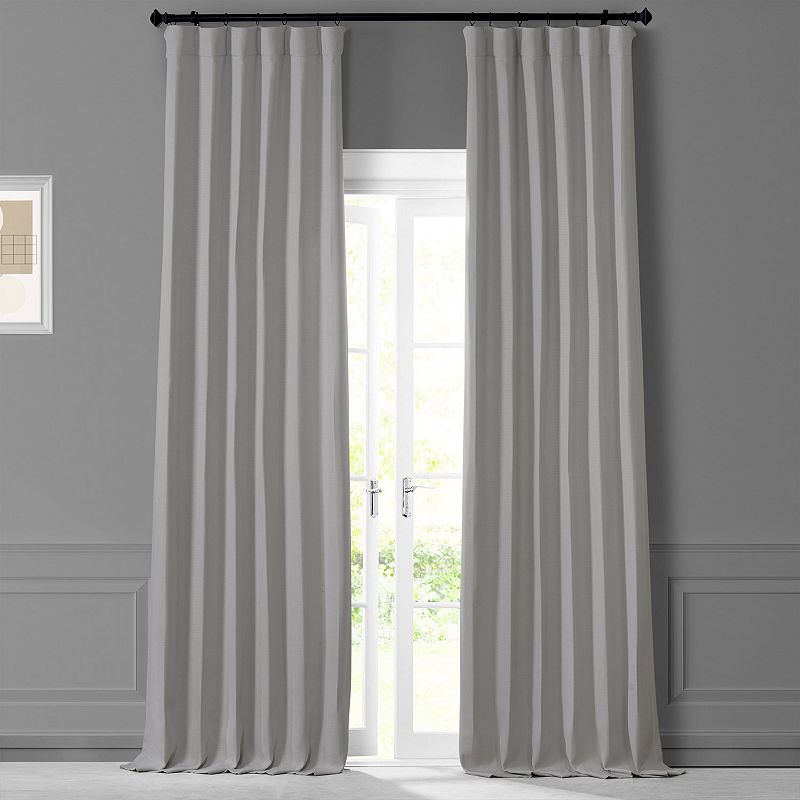 EFF Monochromatic Faux Linen Room Darkening 2-pack Window Curtain Set