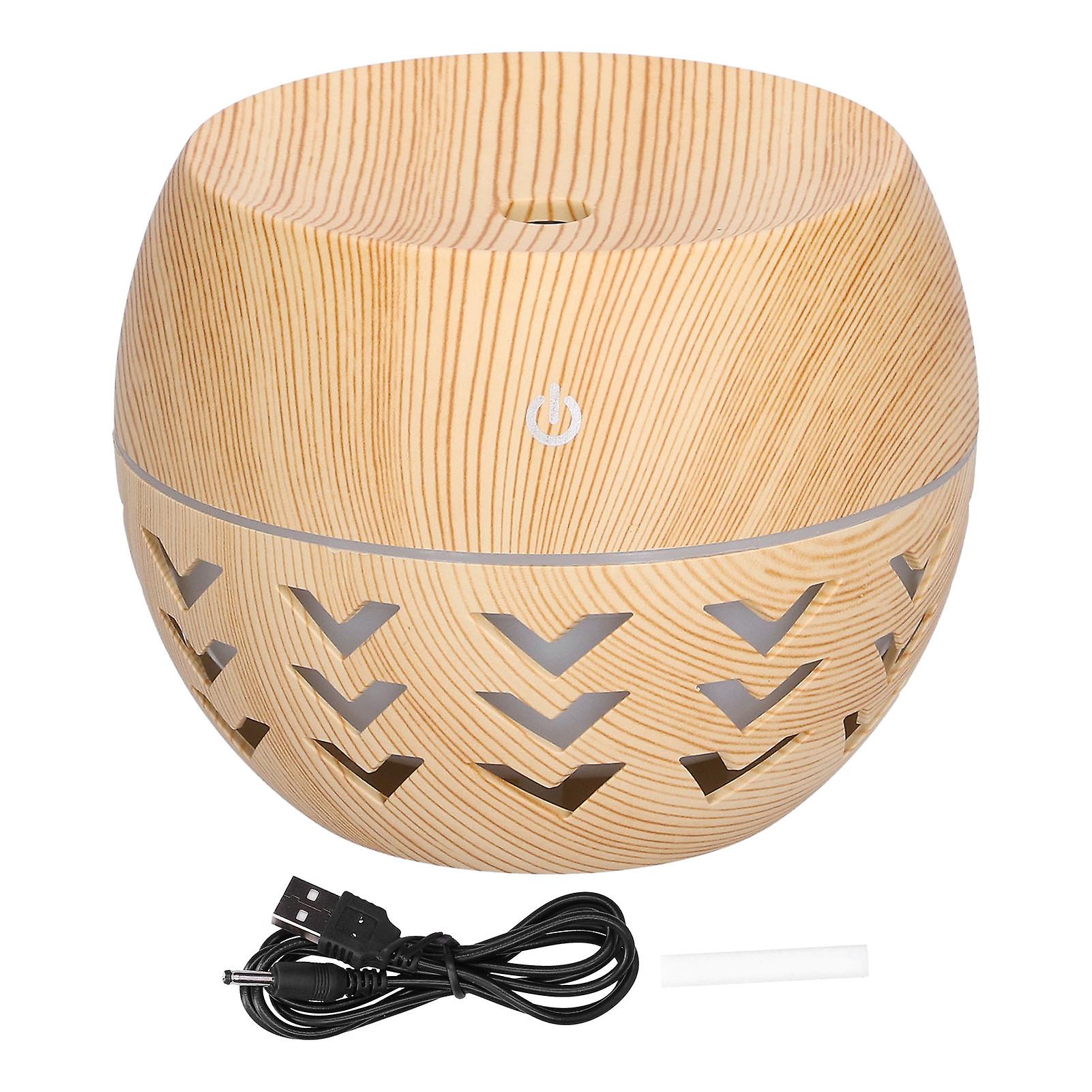 Mini Humidifier 130ml 7 Led Color Change Wooden Grain Automatic Off 35db Silent Desk Humidifier For Home Office Bedroom