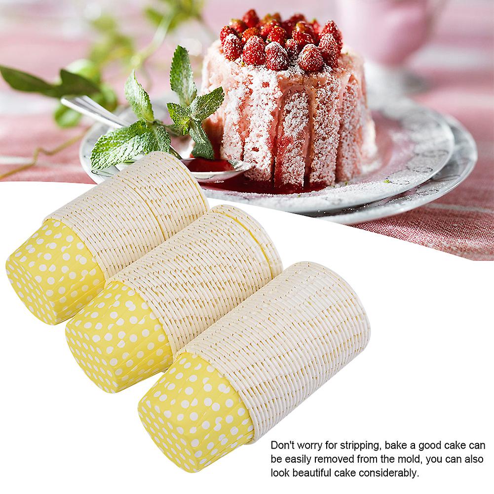 100pcs Mini Cupcake Liners Paper Round Cake Baking Cups Muffin Cases Home Party Wedding Yellow