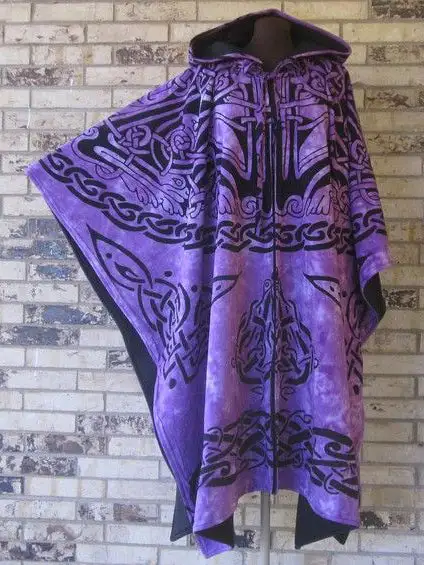 Ethnic Print Hooded Cape