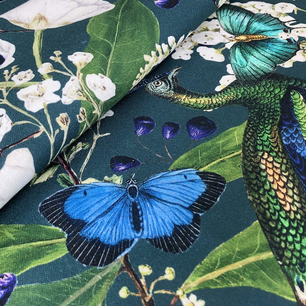 Peacock Print Teal/Navy Comforter   Pillow Sham Set.