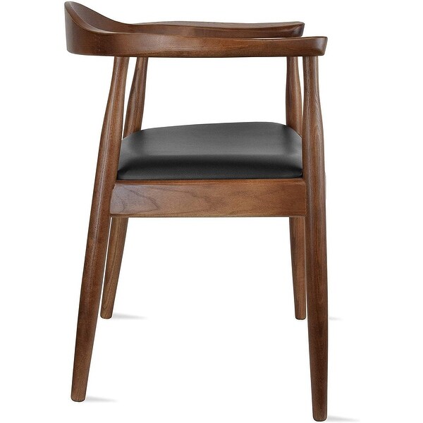 Oak and Faux Leather Dining Armchair