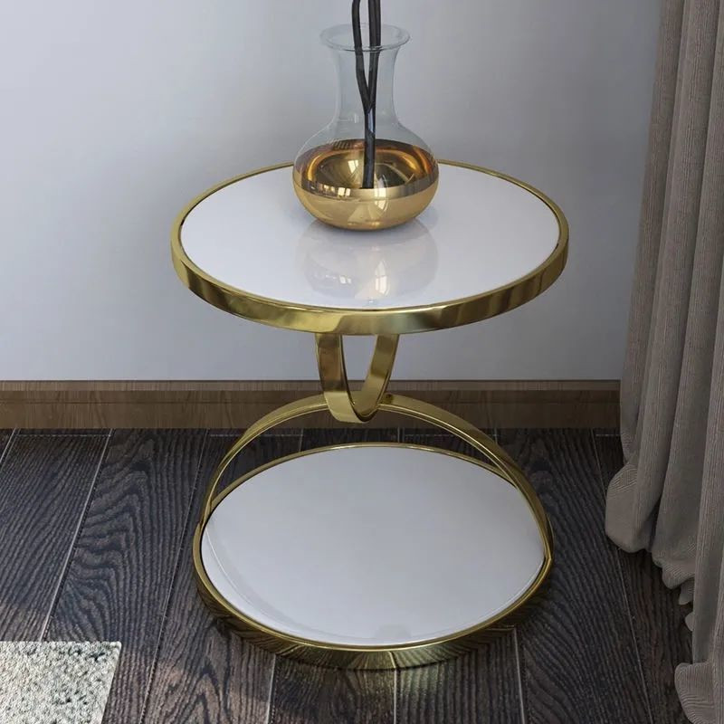 Tempered Glass Luxury Round Corner Sofa For Living Room   Contemporary   Coffee Tables   by Miron Demid LLC  Houzz