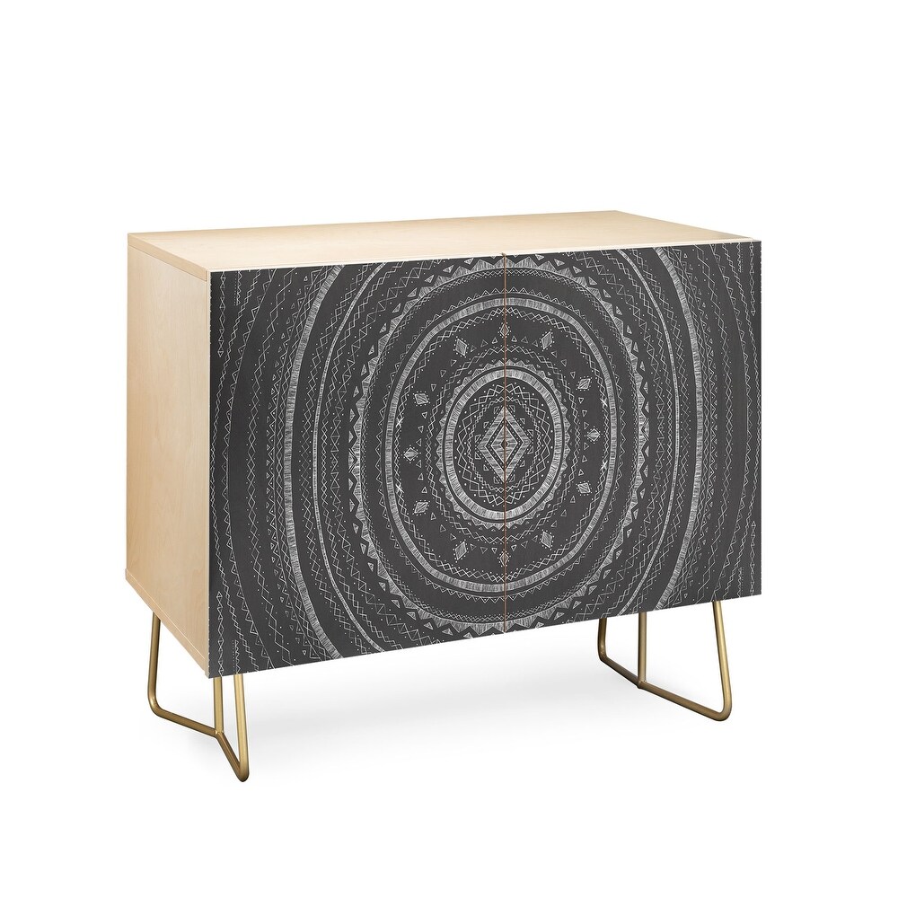 Deny Designs Grey Mandala Credenza Cabinet