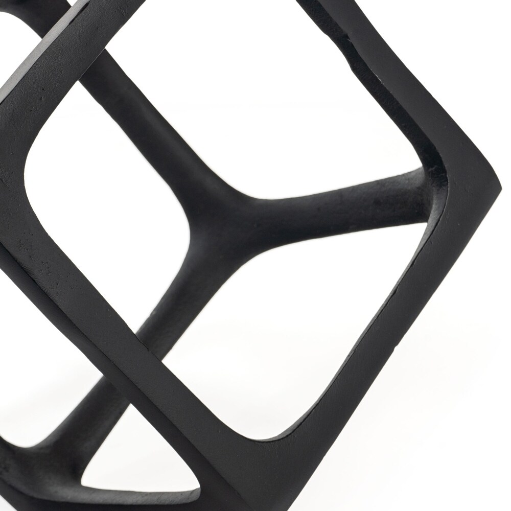 Selena Black Decorative Cube Sculptures  Set of 2   7 x 7 x 7