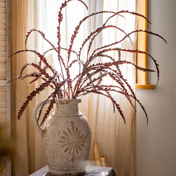 RusticReach Artificial Spider Brake Fern Stem in Brown 43 Tall