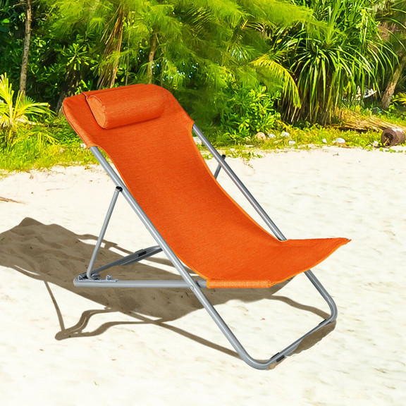 Costway 41062578 Portable Beach Chair Set of 2 wit...