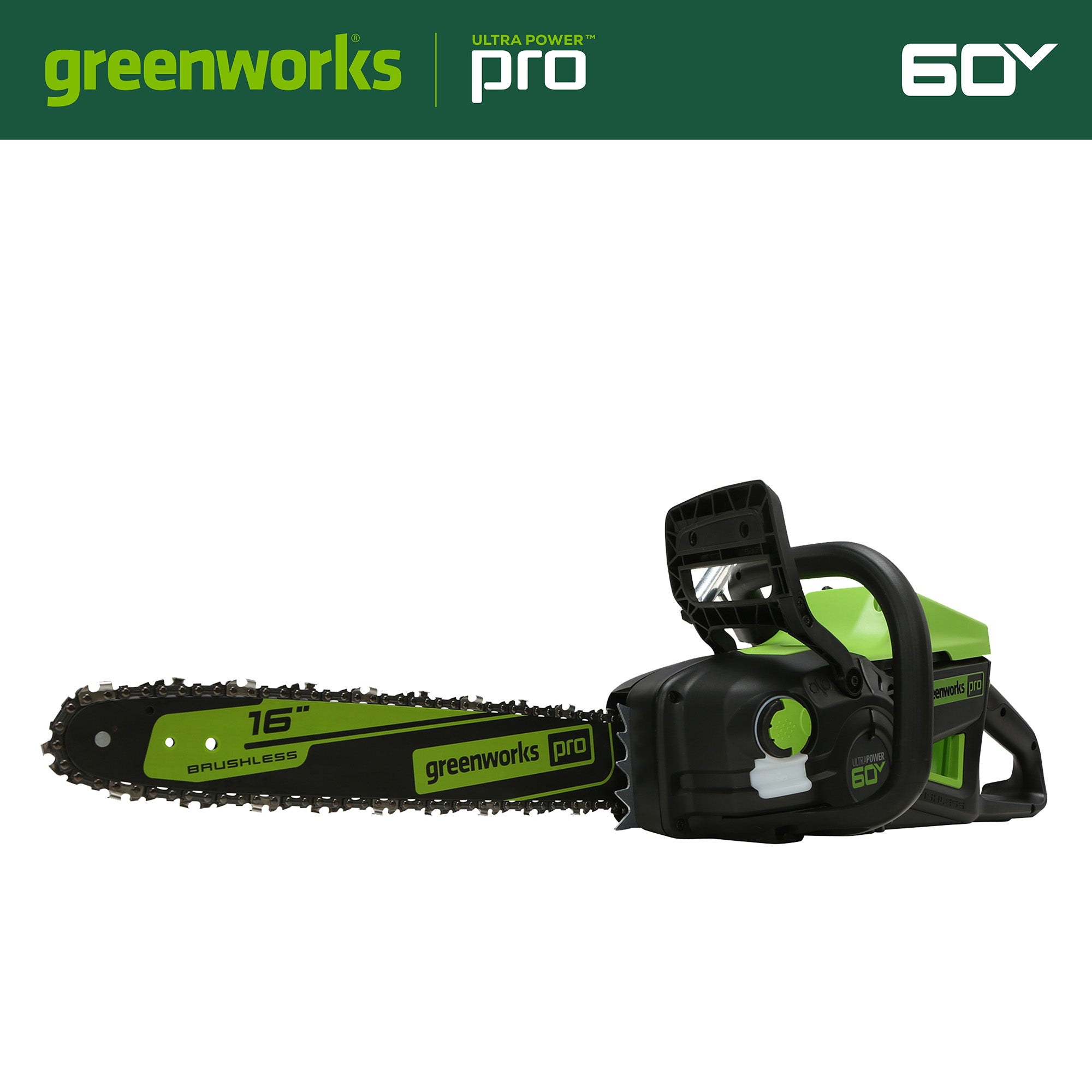 60V 16-Inch Cordless Chainsaw  Battery | Greenworks Tools