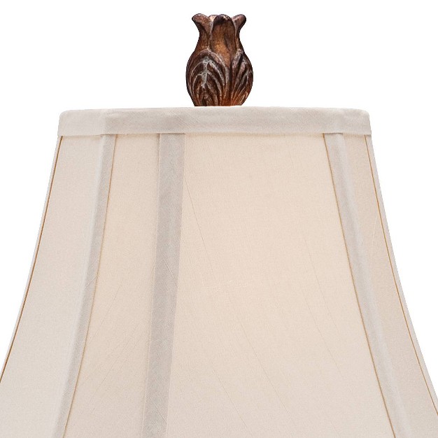 Tall Large Traditional End Table Lamp Brown Single Beige Shade Console Living Room Bedroom Bedside Nightstand House