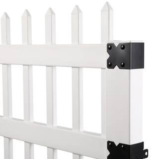 Veranda 3-12 ft. W x 6 ft. H White Vinyl Manchester Spaced Picket Fence Gate 181979