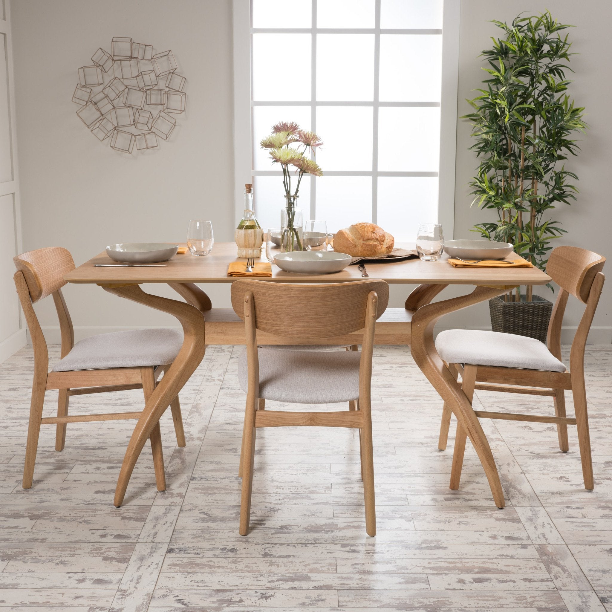 Lucille Mid-Century Modern 5 Piece Dining Set