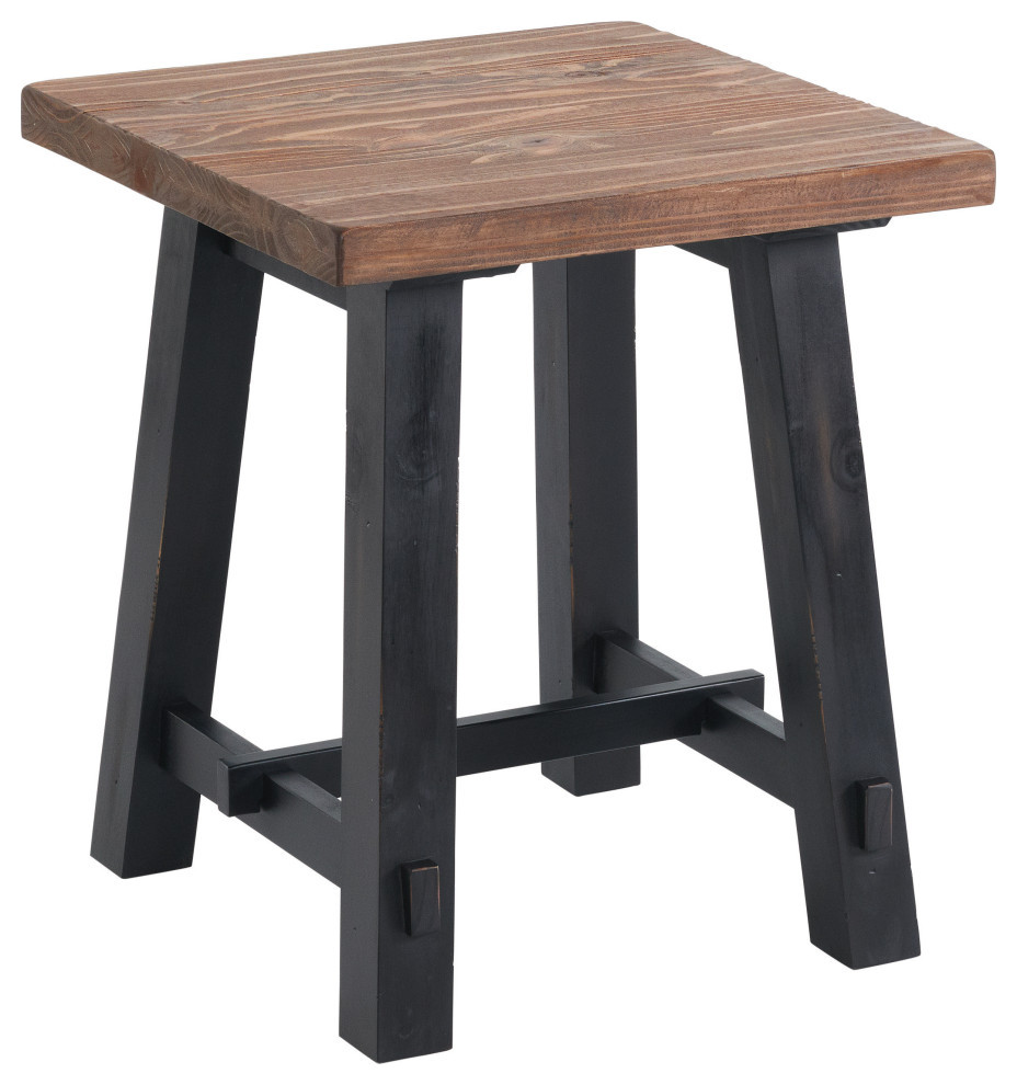 Adam 21 quotSolid Wood Side Table   Industrial   Side Tables And End Tables   by Homesquare  Houzz